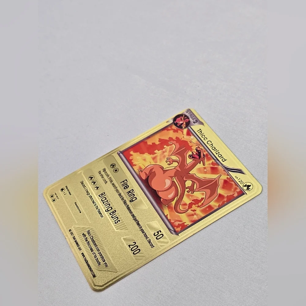 Thicc Charizard Gold Metal Card- Brand new- Funny Gag Gift - Picture 5 of 7